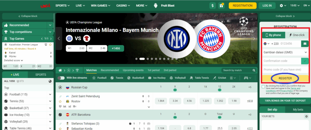 The main functional sections of Betwinner